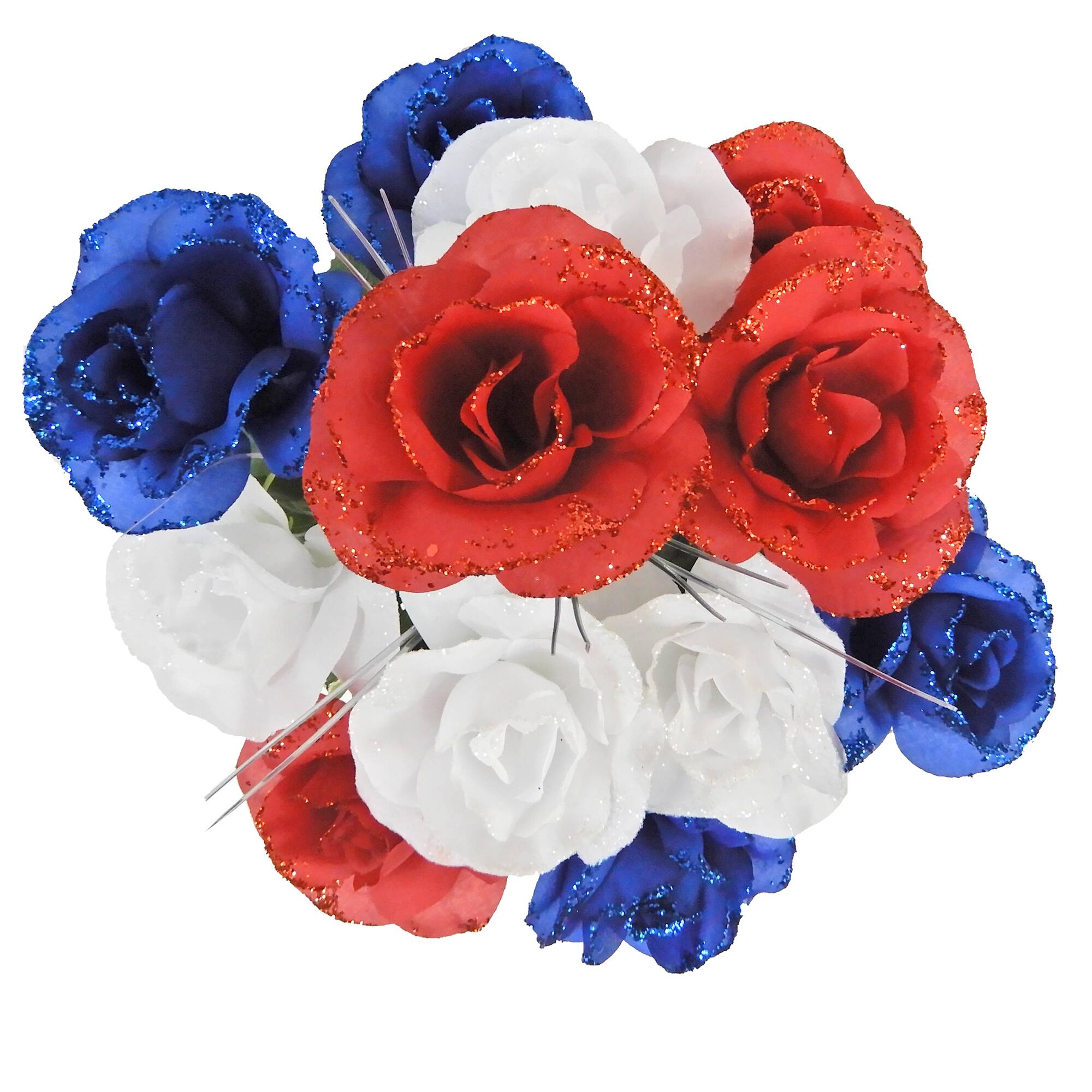 18" Red, White & Blue Rose Mix by Celebrate It™